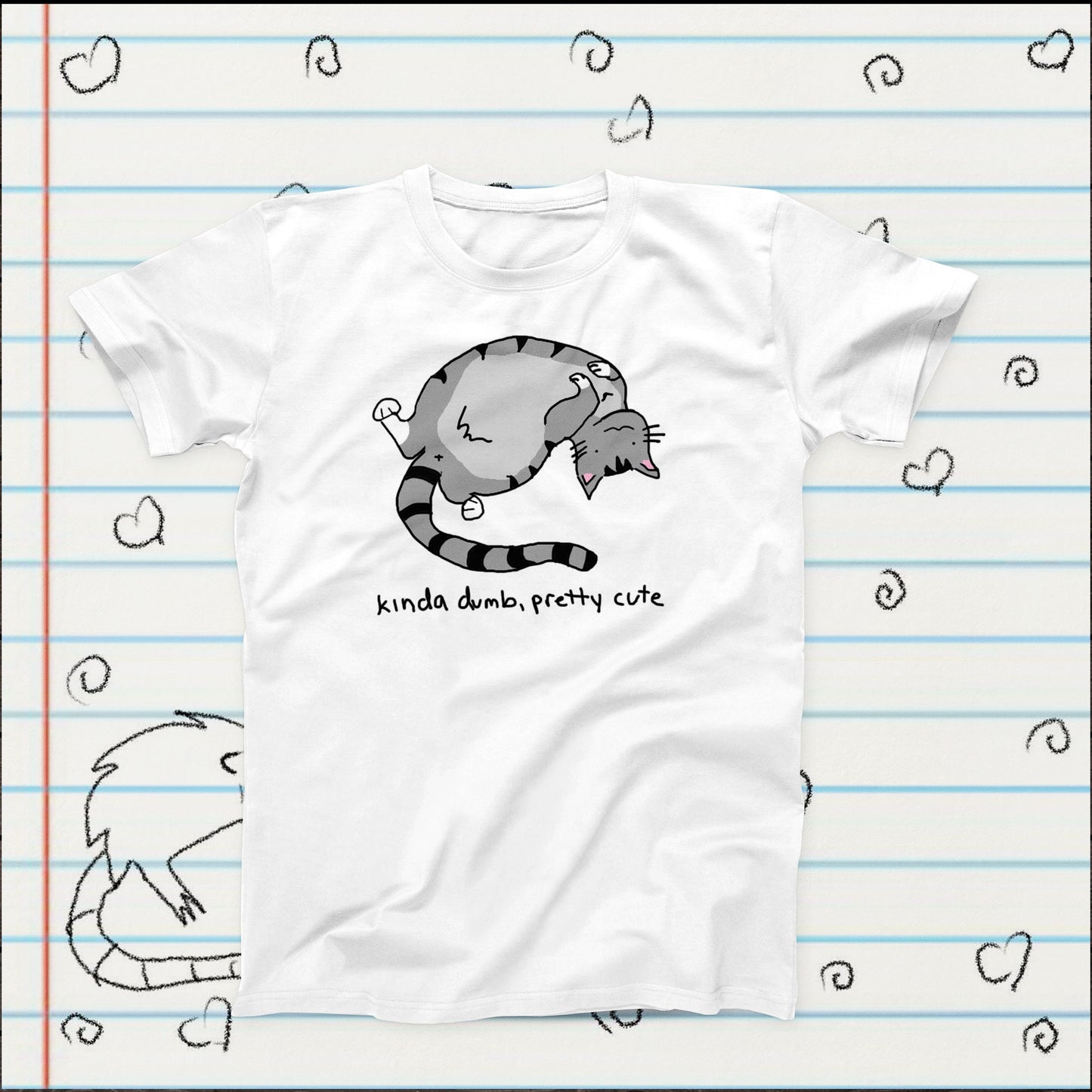 Funny Cat Meme T-Shirt, Kinda Dumb Pretty Graphic Tee