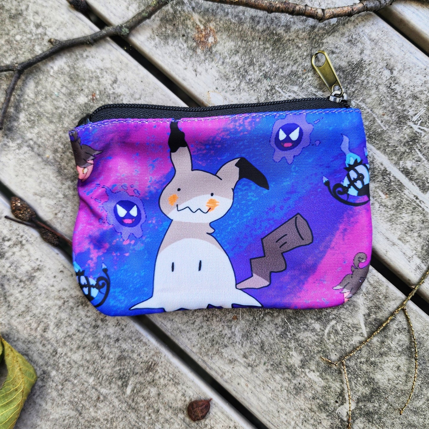 Mimic Ghost Friends Coin Purse, Small Cosmetic Bag, ID Holder