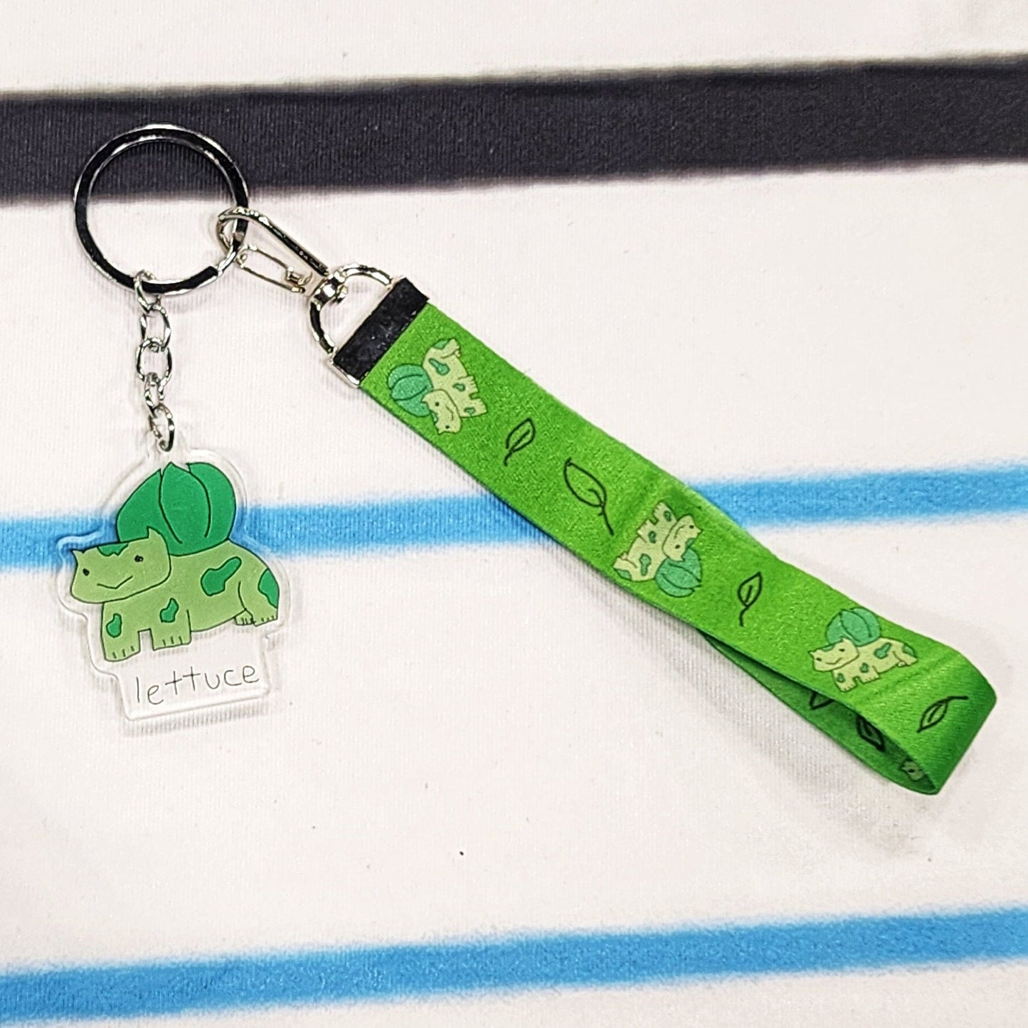 Lettuce Frog Friend Keychain Nylon Lanyard