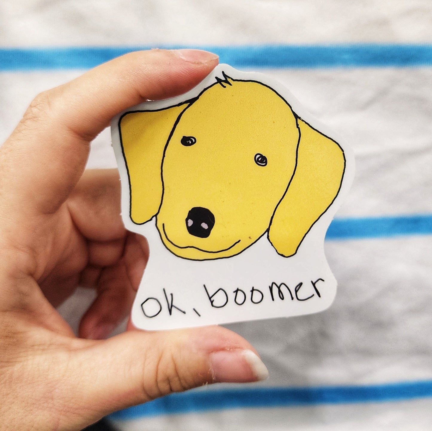 Ok Boomer Golden Retriever Dog Vinyl Die-Cut Sticker