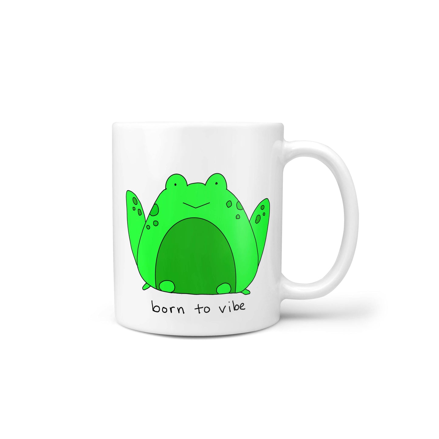 Green Frog Vibes Meme Novelty Mug
