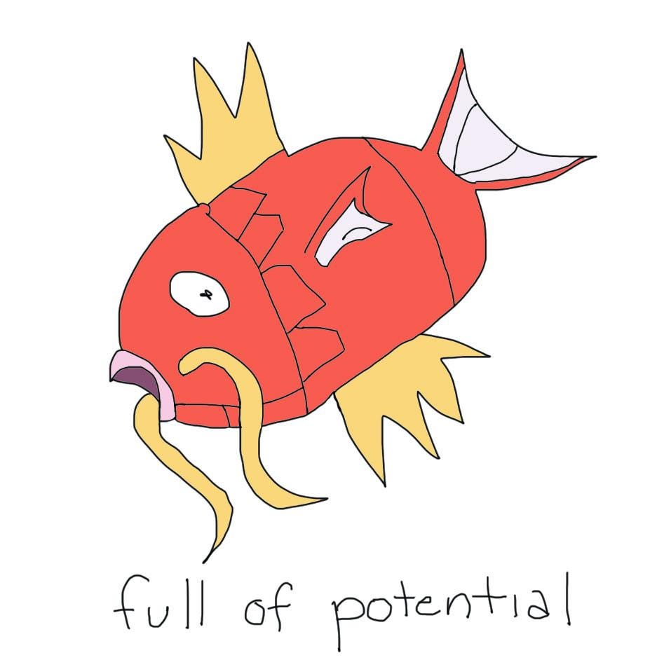Determined Koi Magikarp T-Shirt: Funny Video Game Meme Gift