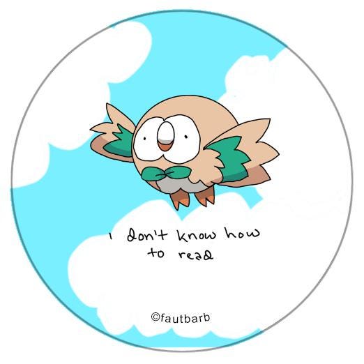 I Don't Know How To Read Owl Friend 1.25" Button