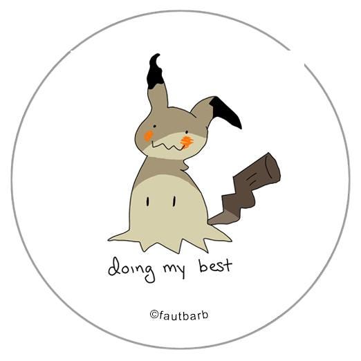 Mimikyu Ghost Friend Button: Kawaii Gamer Fan Gift (1.25")