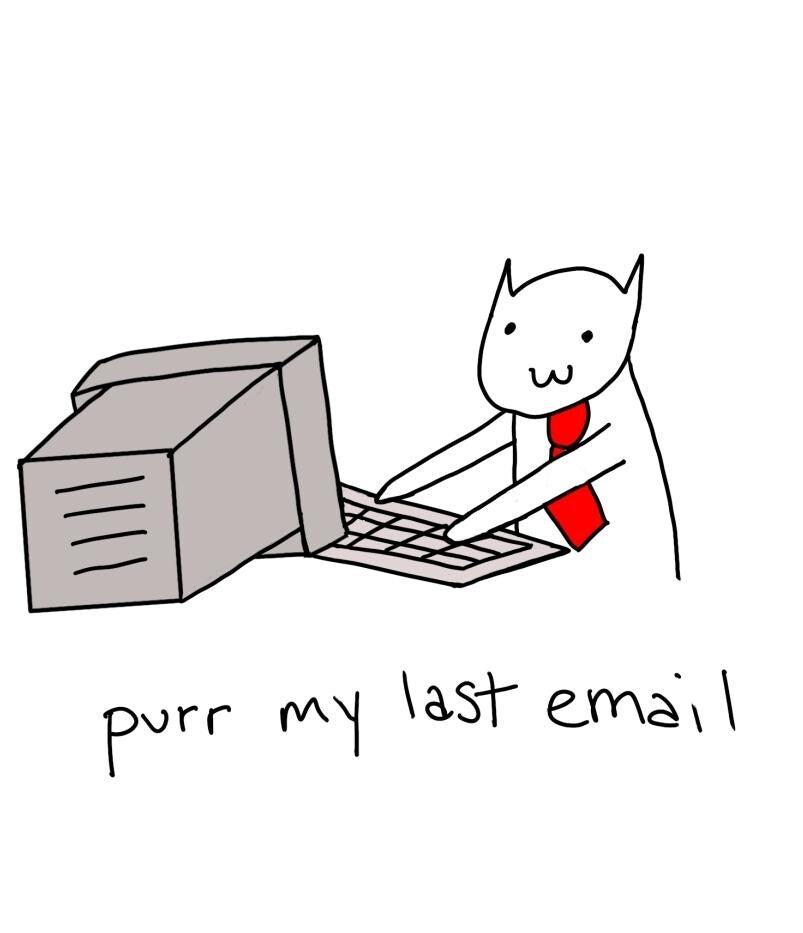 Purr My Last Email Meme Vinyl Die-Cut Sticker