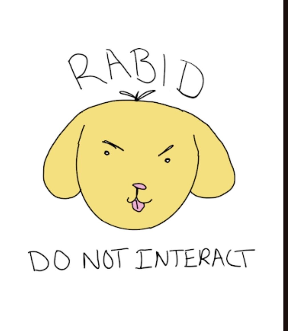 Rabid Do Not Interact Dog Meme Vinyl Die-Cut Sticker