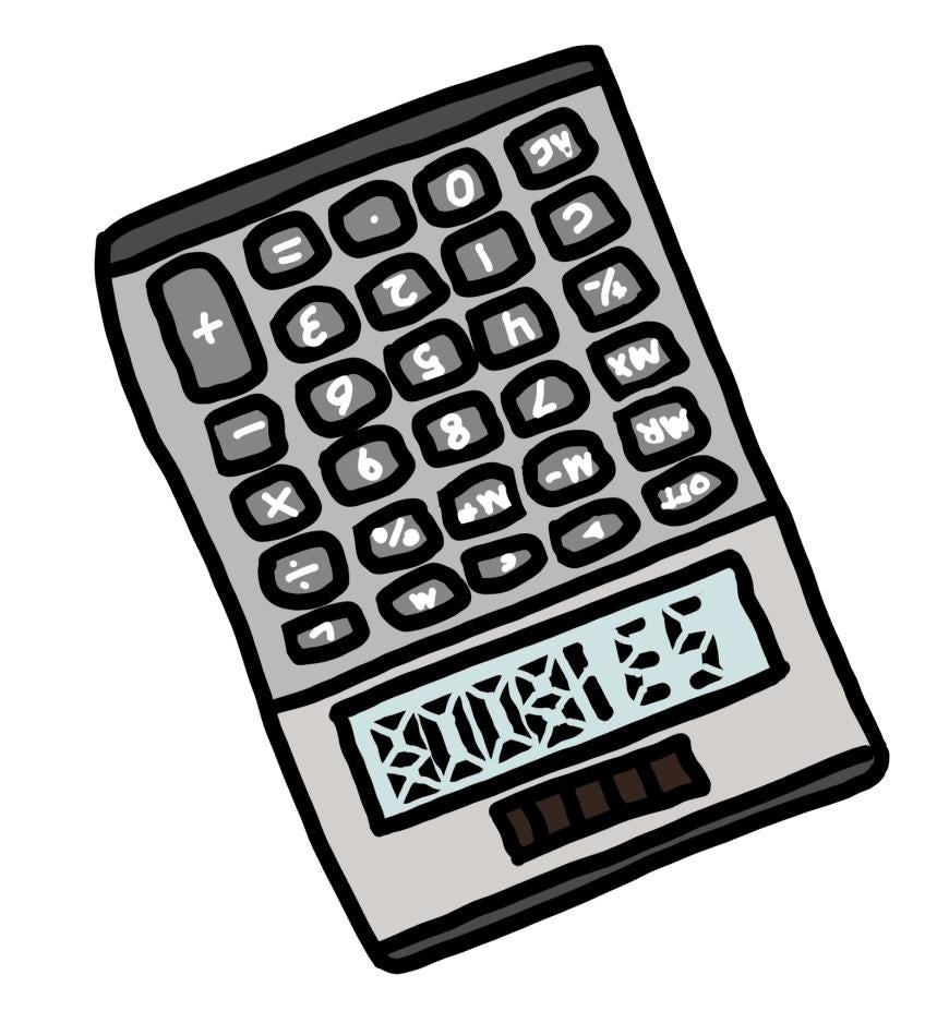 8008135 Calculator Middle School Meme Vinyl Die-Cut Sticker