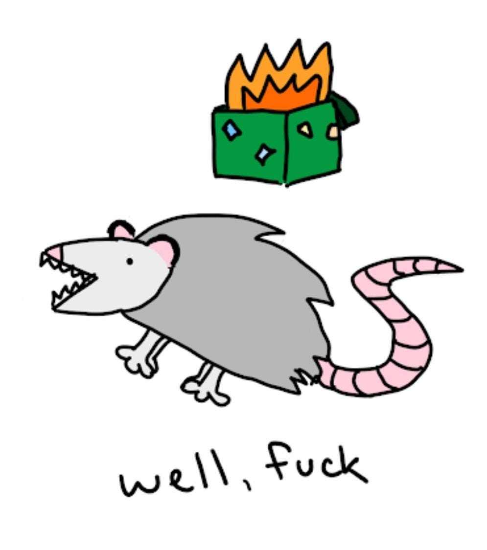 Well Fuck Possum Meme Vinyl Die-Cut Sticker