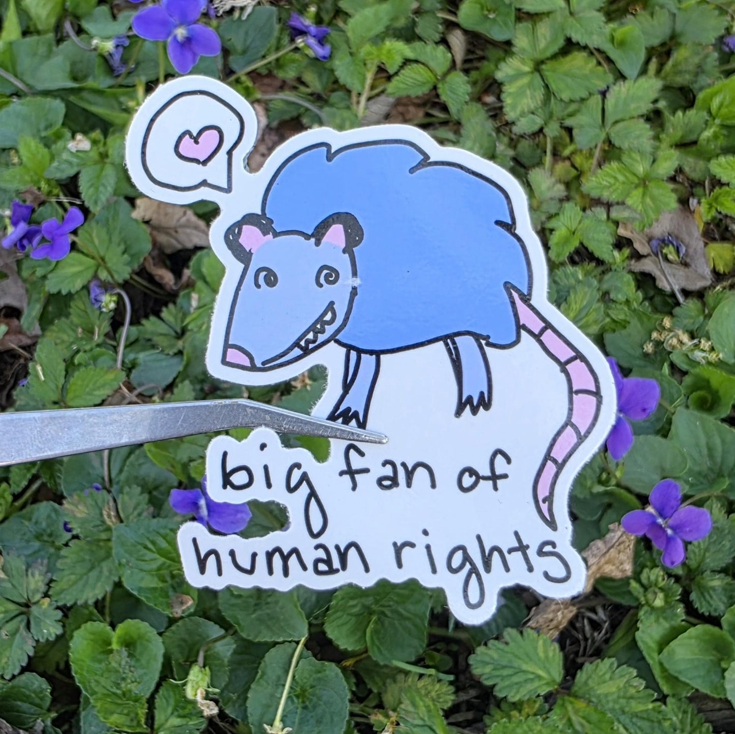 Big Fan Of Human Rights Possum Meme Vinyl Die-Cut Sticker