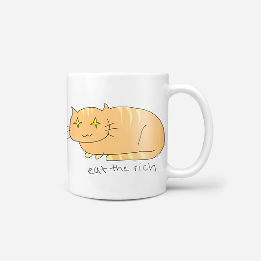 Eat the Rich Novelty Ironic Cat Mug