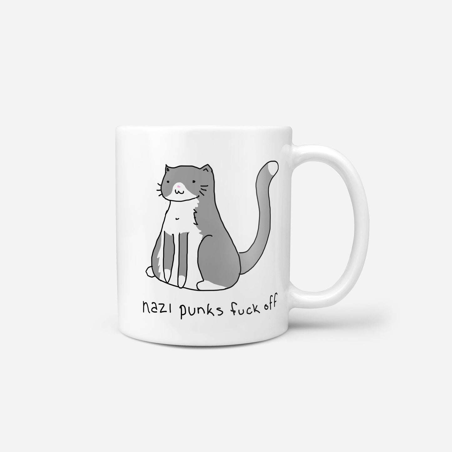 Nazi Punks Fuck Off Novelty Ironic Cat Mug