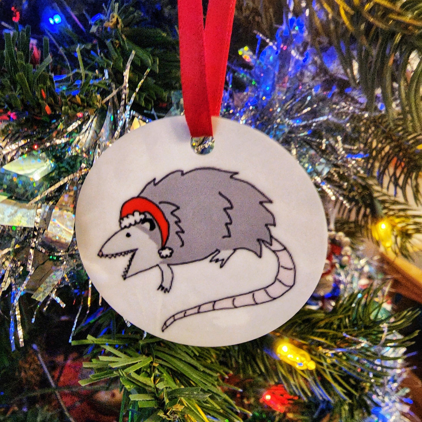 Feral Possum Opossum 2.75" Aluminum Customizable Ornament