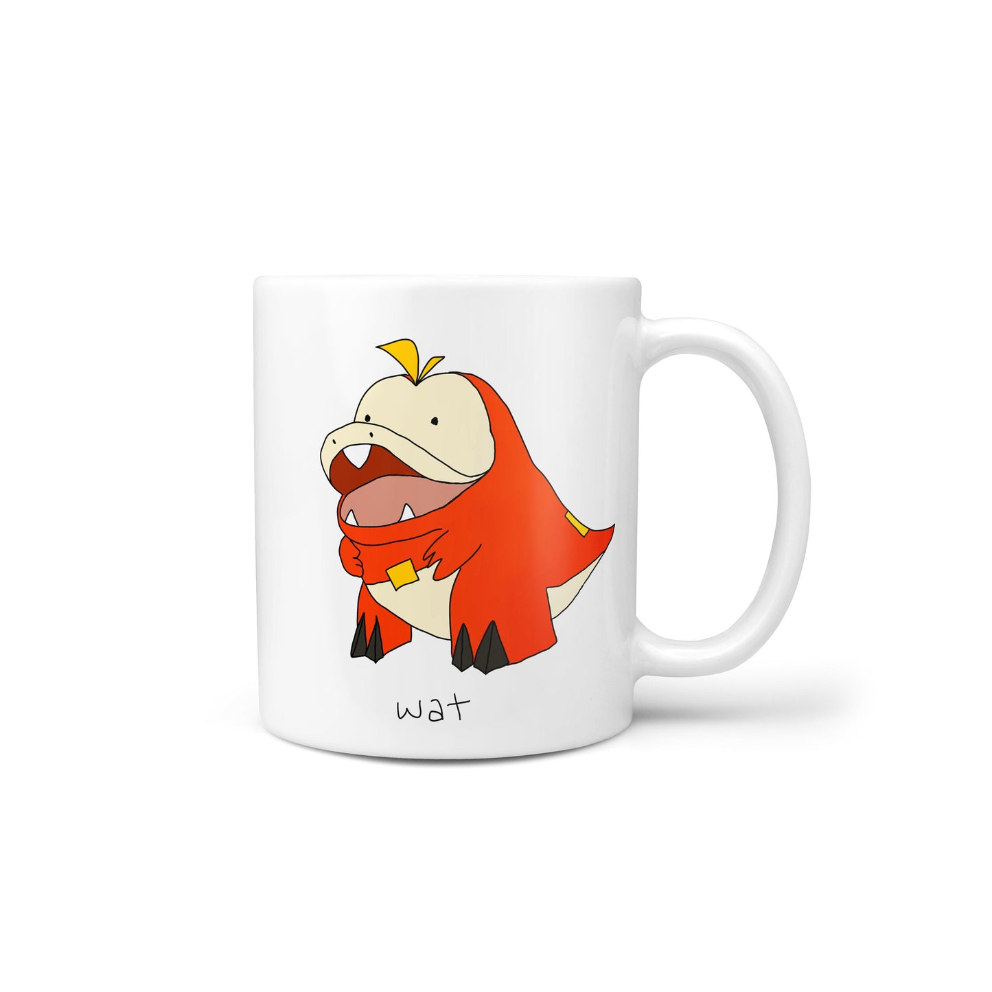 Clueless Wat Fire Red Gator Friend Novelty Mug