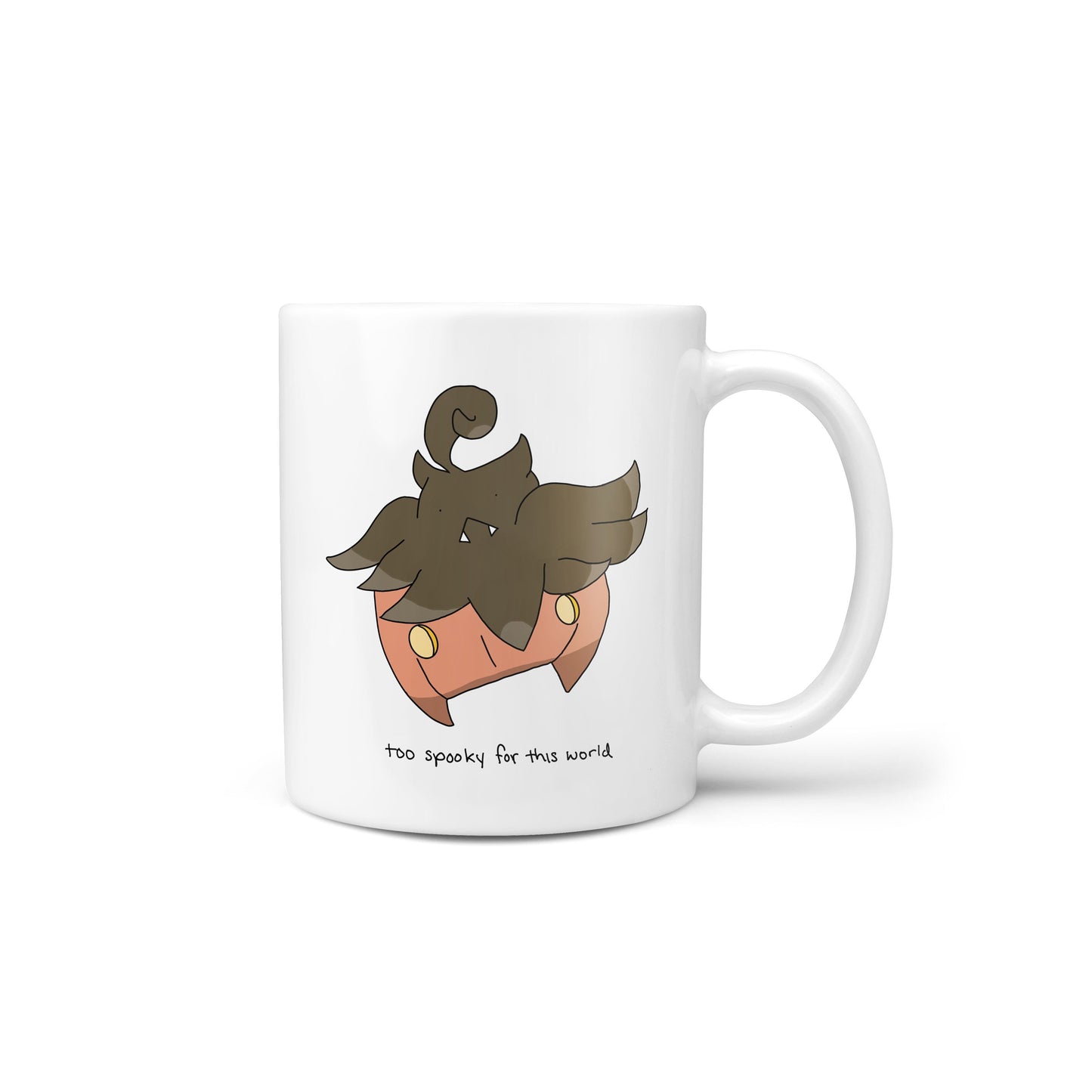Spooky Pumpkin Ghost Type Coffee Mug, Pumpkin Ghost Type, Video Game Gift, Gamer Gift, Kawaii Cute Gift, Video Game Fan Gift, Funny Mug