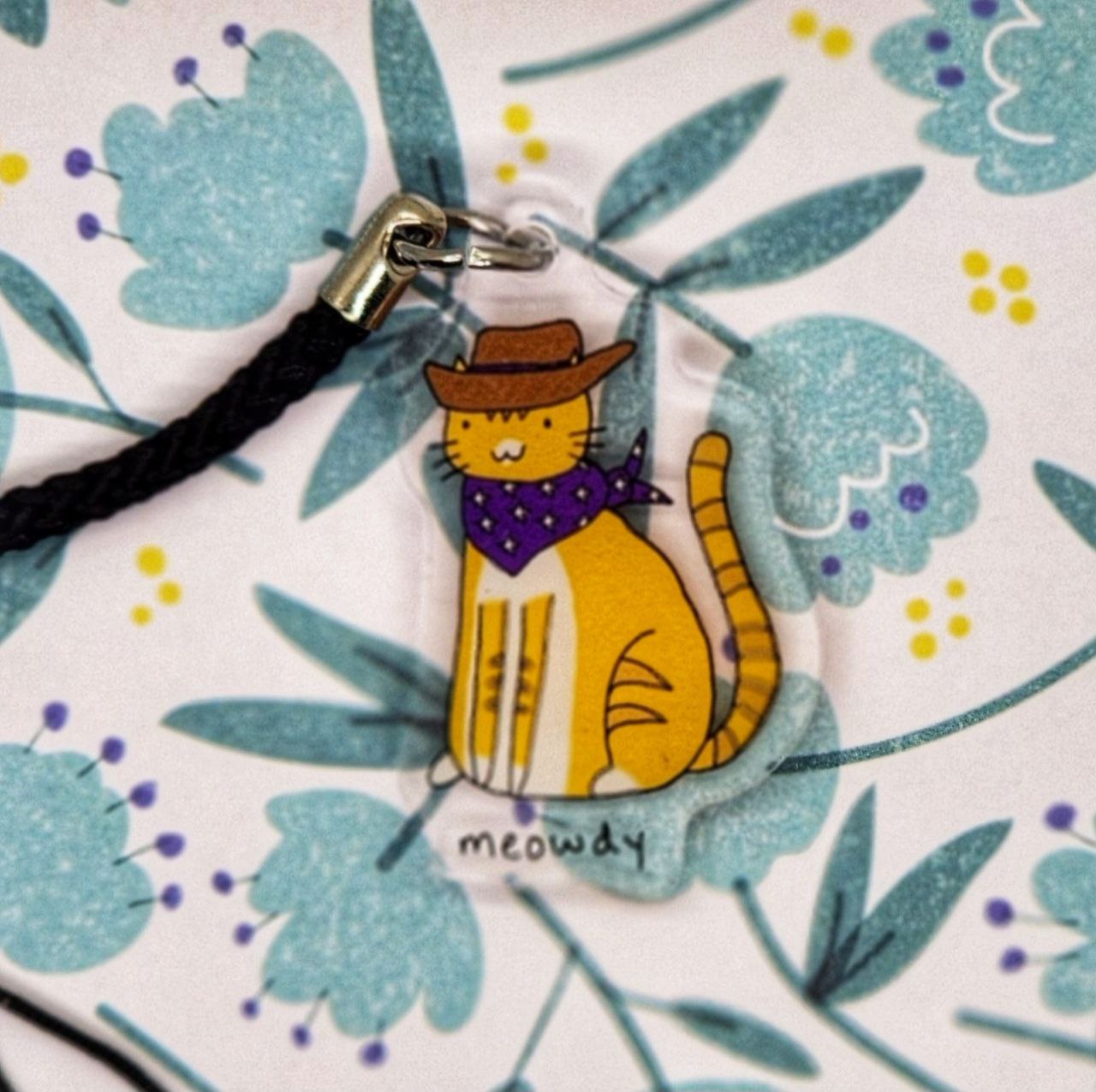 Meowdy Howdy Cowboy Cat 1.5 inch Charm