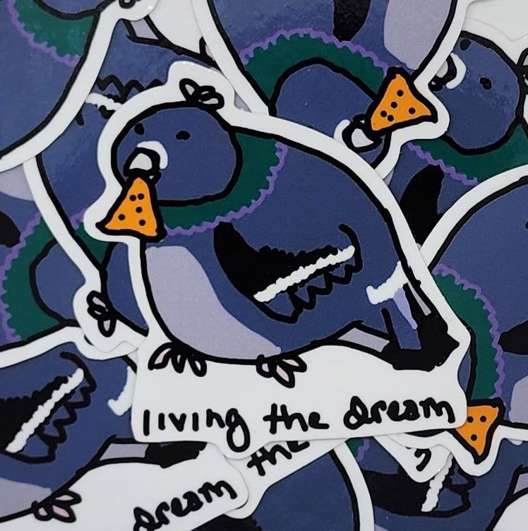Pigeon Corn Chip Living the Dream 3" Vinyl Die-cut Sticker