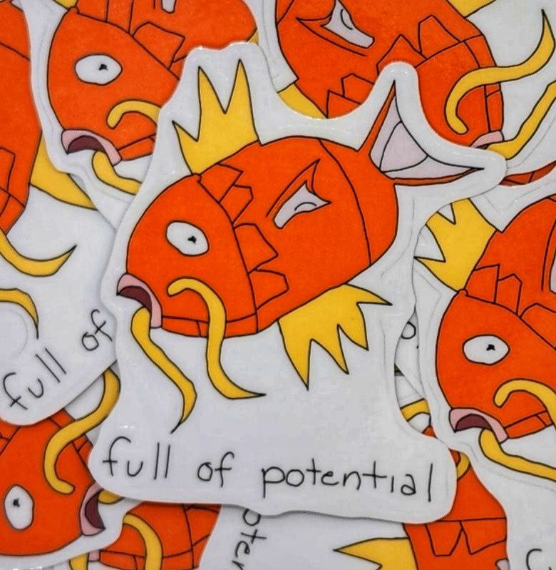 Determined Koi Friend Vinyl Die-Cut Sticker