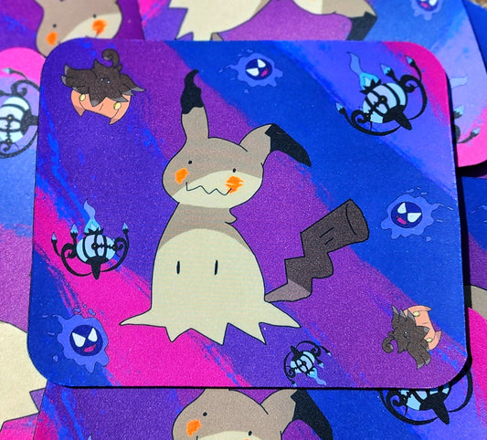 Mimikyu Ghost Type Demon Friend 8"x9" Mousepad, Ghost Type Mouse Pad, Video Game Mouse Pad, Gamer Mouse Pad, Kawaii Cute Mouse Pad, Purple