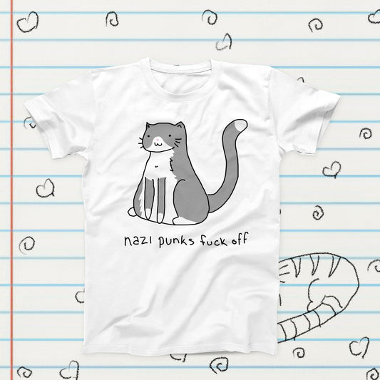 No Nazi Punk Cat Meme T-Shirt, Political Graphic Tee