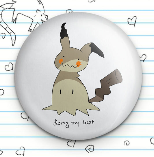 Mimikyu Ghost Friend Button: Kawaii Gamer Fan Gift (1.25")