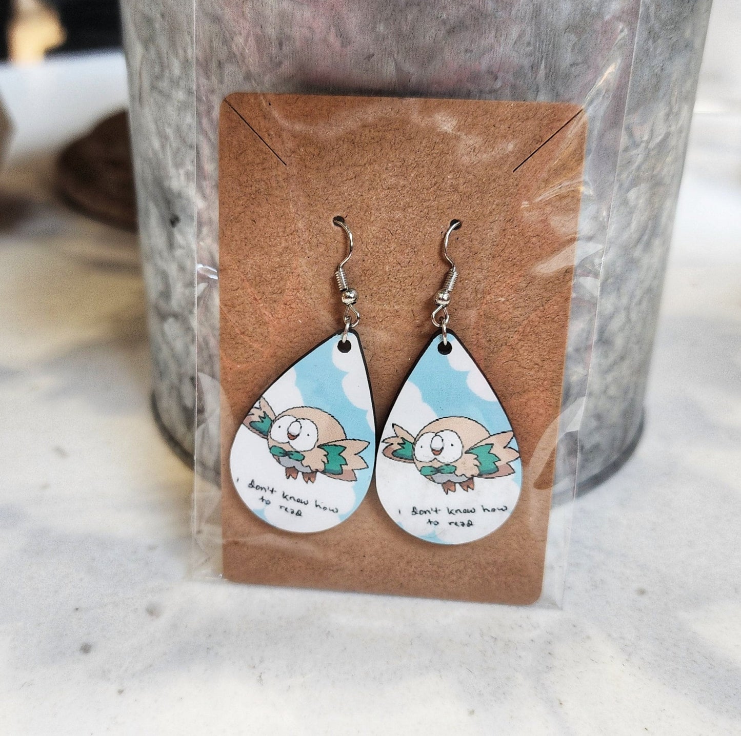 Rowlet Teardrop Earrings: Funny Gamer Gift