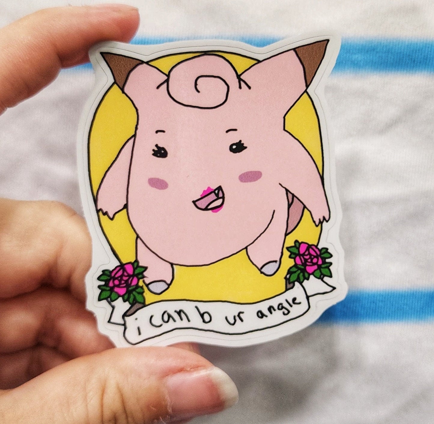 Angle Pink Fairy Friend Vinyl Die-Cut Sticker