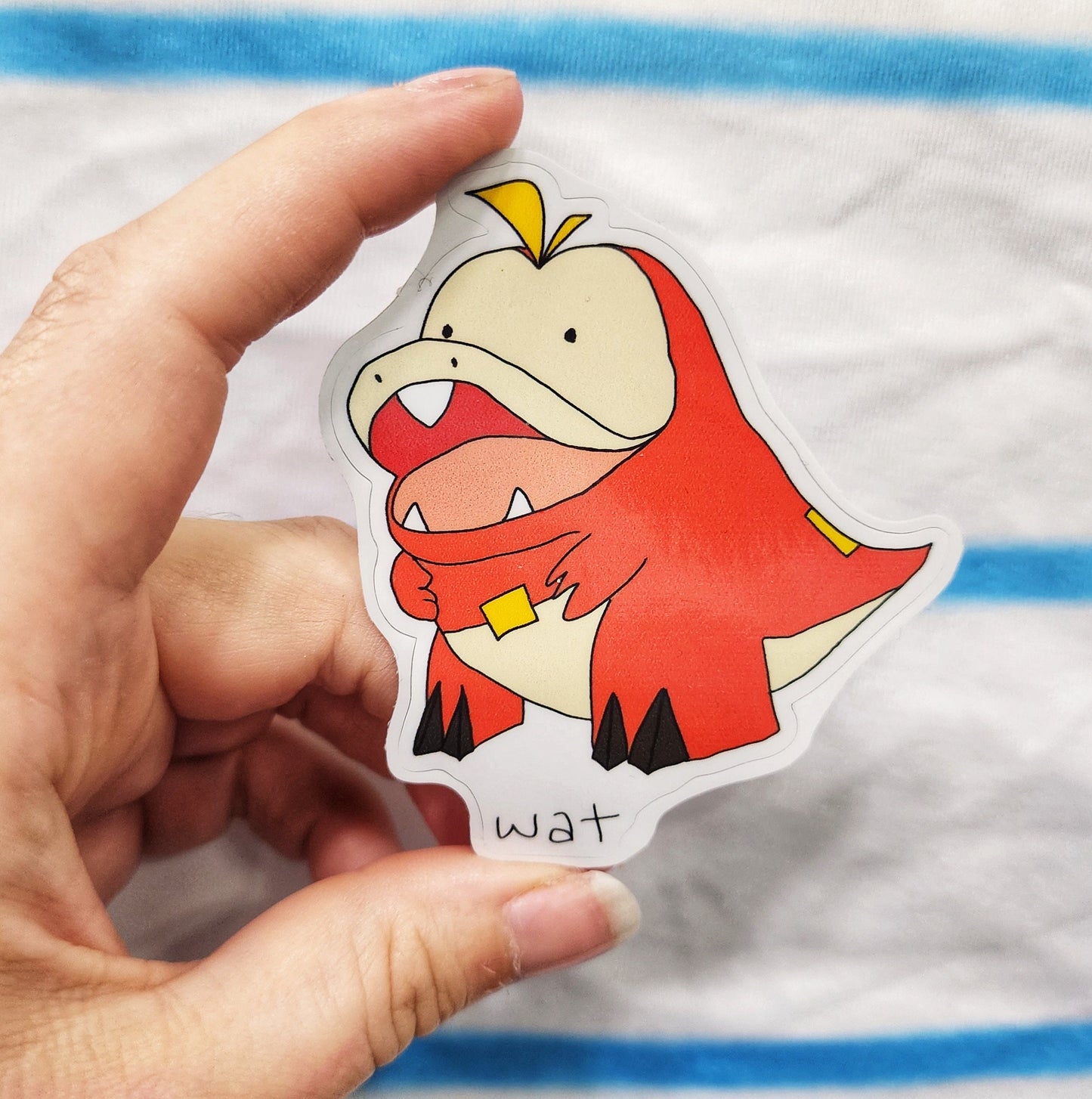Clueless Wat Fire Type Gator Friend Vinyl Die-Cut Sticker
