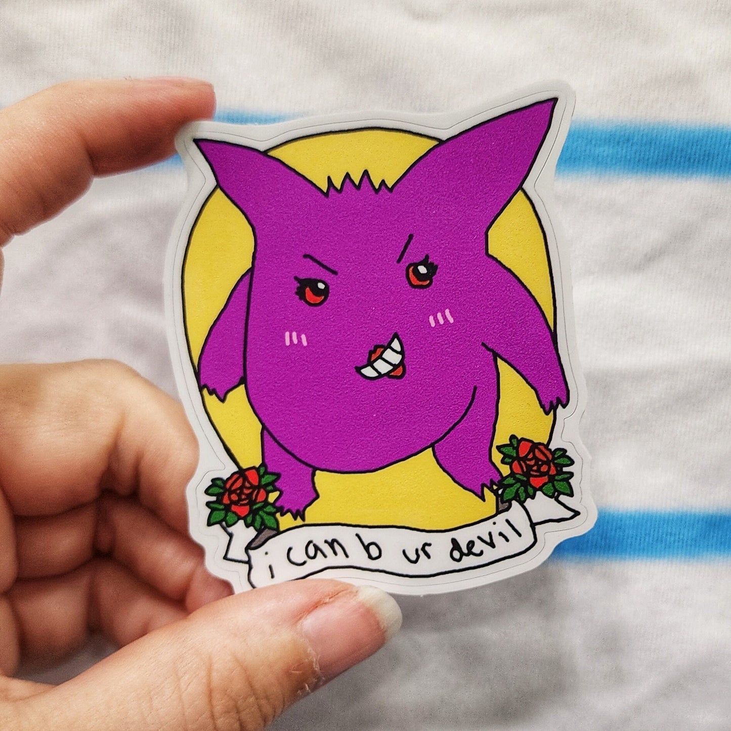 Devil Demon Purple Ghost Friend Vinyl Die-Cut Sticker