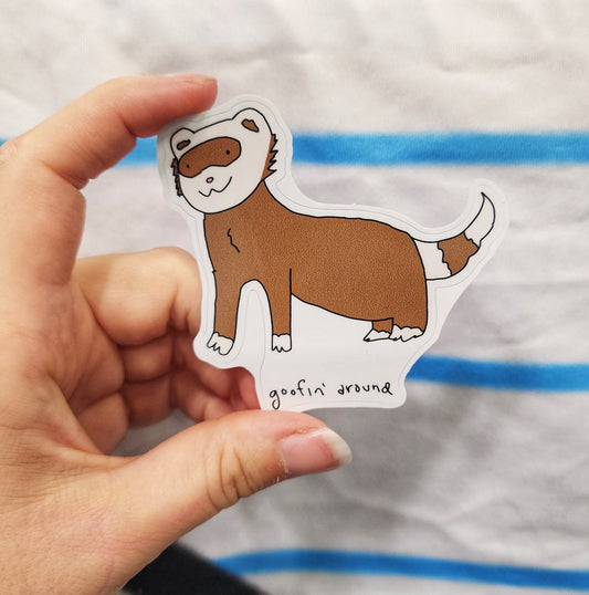 Goofin Around Ferret Bandit Vinyl Die-Cut Sticker