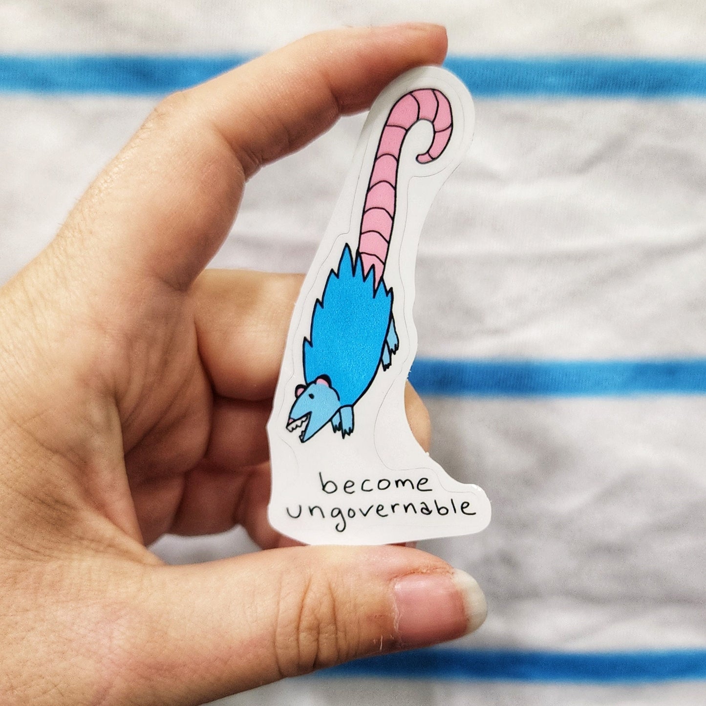 Become Ungovernable Possum Opossum Vinyl Die-Cut Sticker