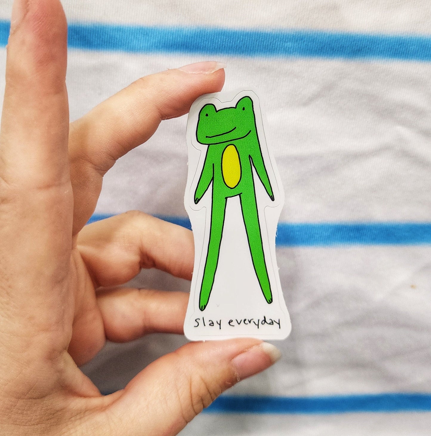 Green Frog Slay Every Day 3" Vinyl Die-cut Sticker