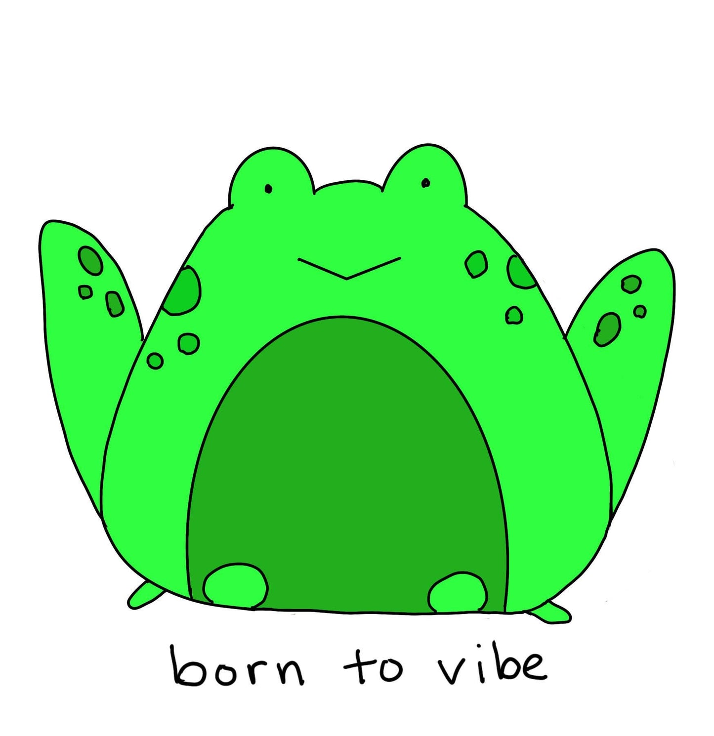 Born to Vibe Green Frog 1.25" Badge Button