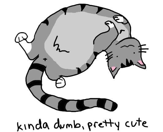 Cat Button - Kinda Dumb, Pretty (1.25")