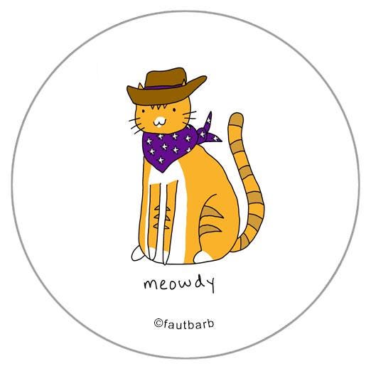 Meowdy Cowboy Cat 1.25" Button