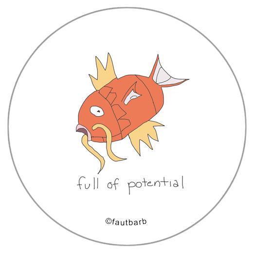 Helpless Koi Friend 1.25" Button