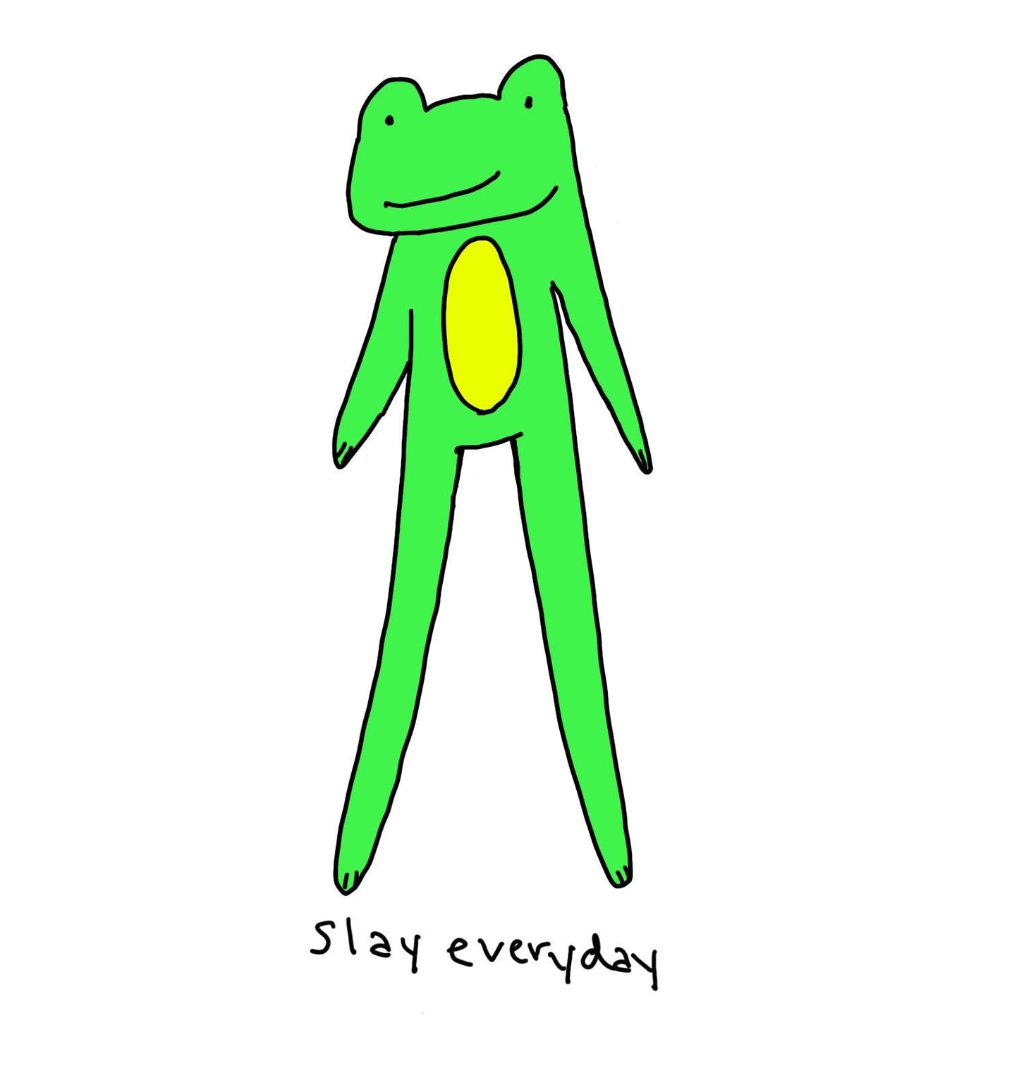 Green Frog 'Slay Every Day' Meme Graphic T-Shirt