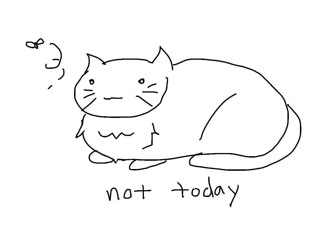Not Today Cat Novelty 1.25" Button