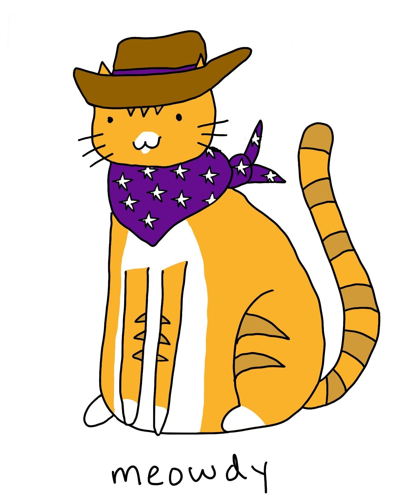 Meowdy Cowboy Cat Teardrop Earrings, Western Novelty Earrings