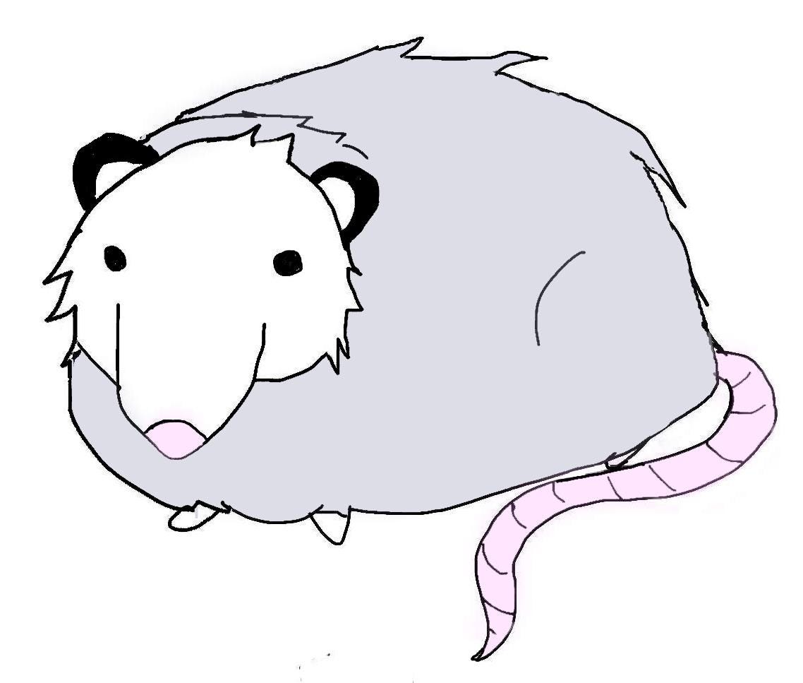 Opossum Iron On Patch, Embroidered Animal Applique
