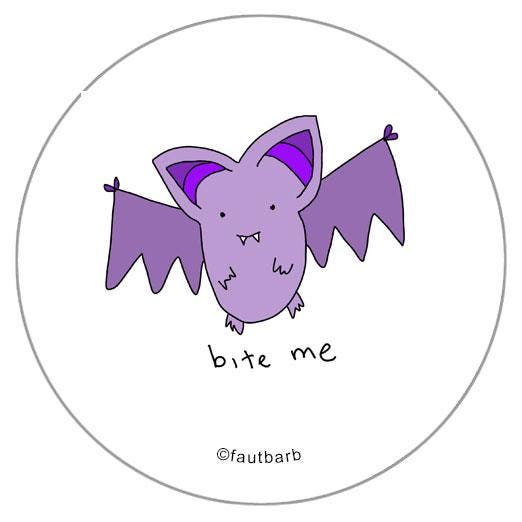 Purple Vampire Bat Badge (1.25")