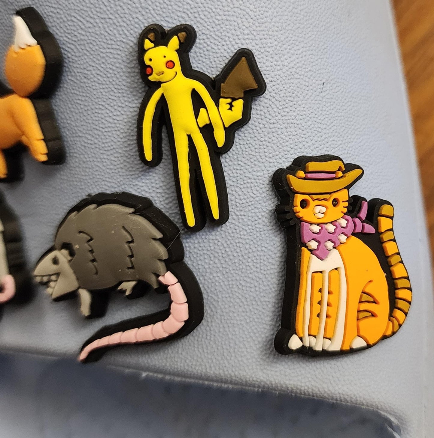 Funny Doodle Shoe Charms: Cat, Possum, Video Game PVC Charms
