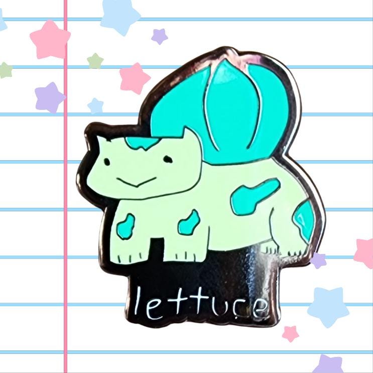 Lettuce Grass Type Friend Enamel Pin