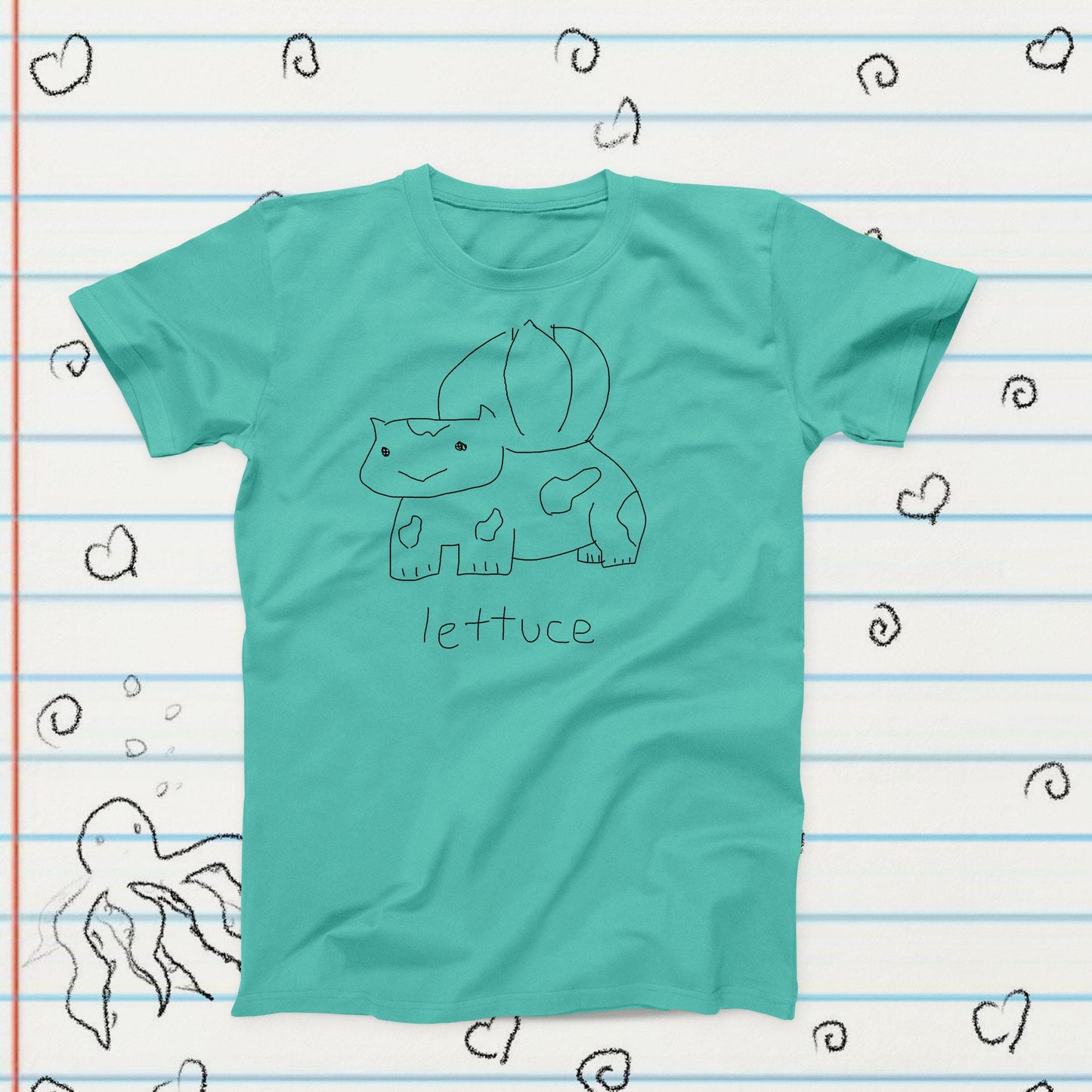 Succulent Friend Lettuce T-Shirt: Sublimation Print, Gamer Gift