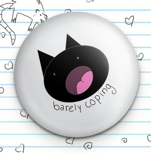Barely Coping Cat 1.25" Button