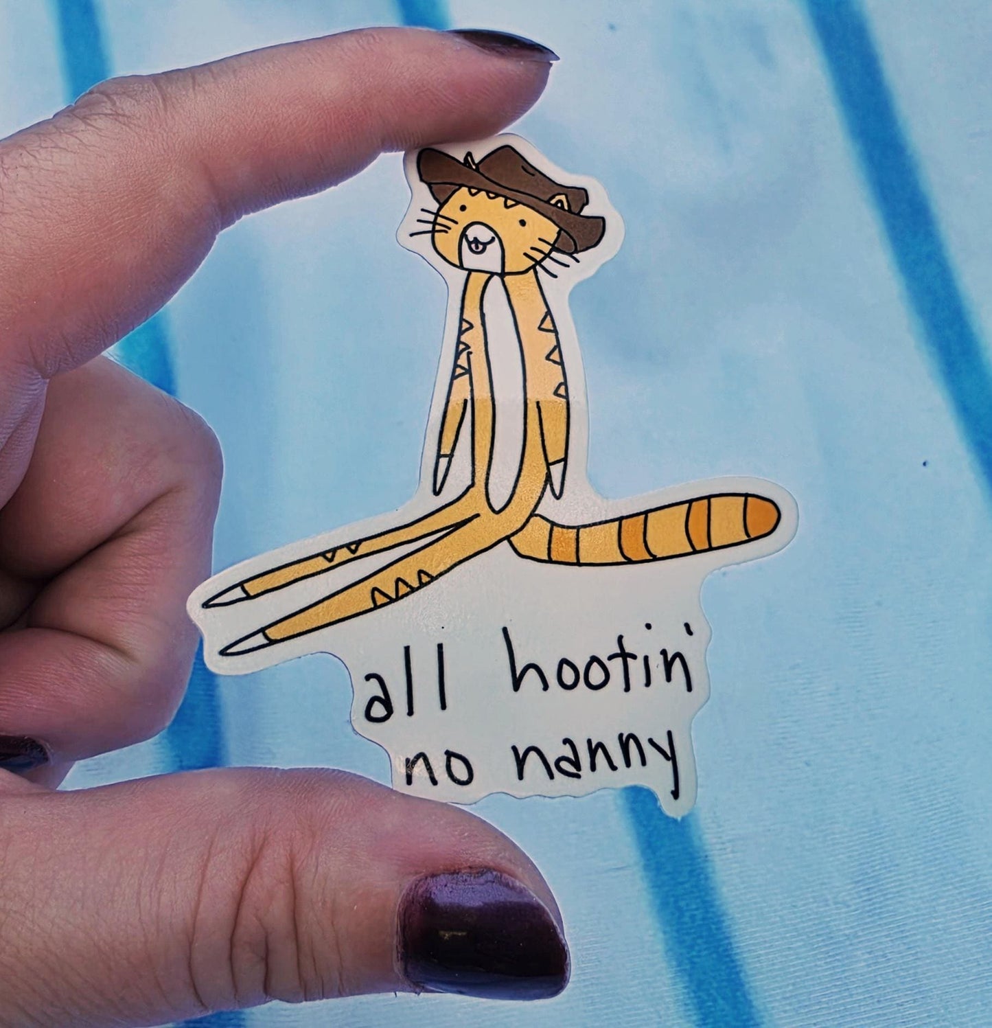 All Hootin No Nanny Meme Vinyl Die-Cut Sticker