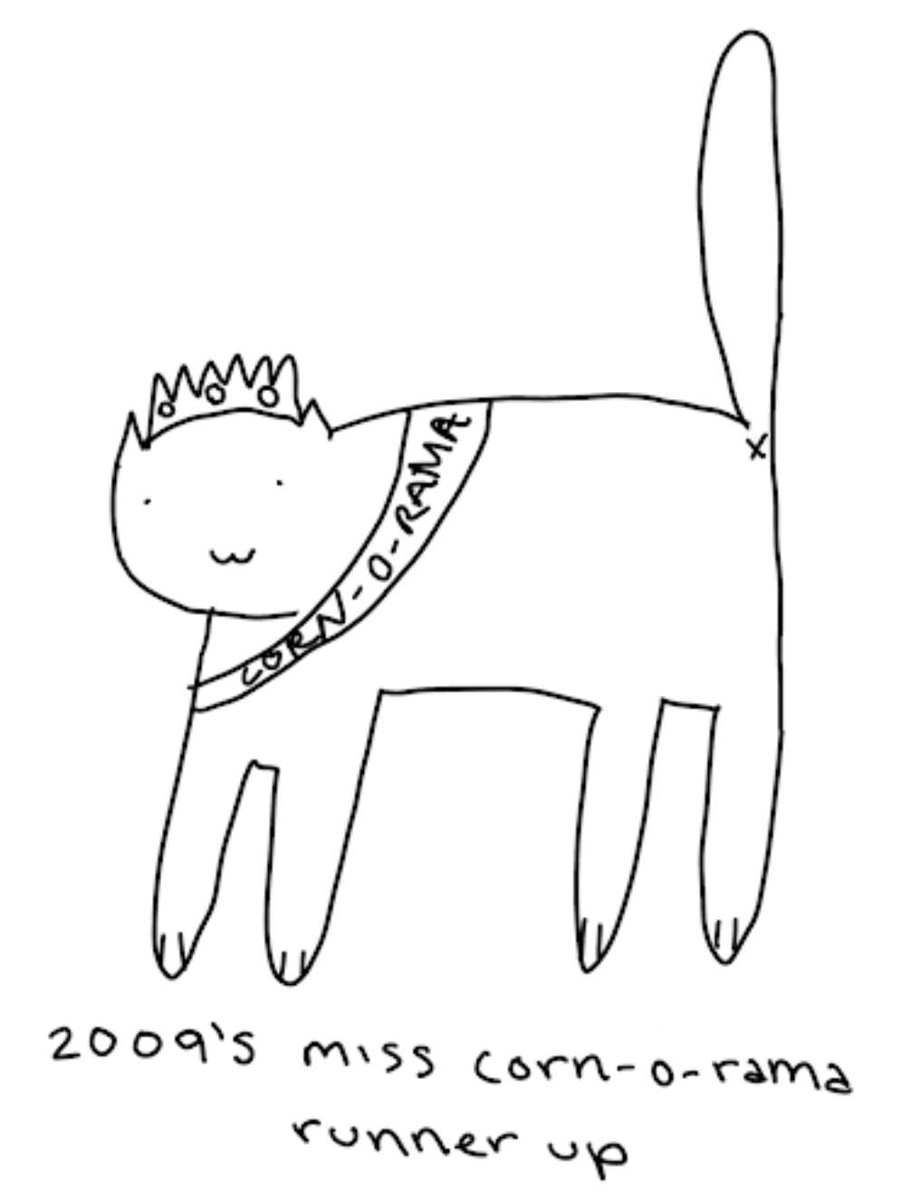 Corn-o-rama Runner Up White Cat Vinyl Die-Cut Sticker