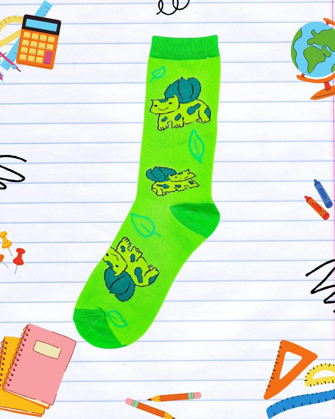 Lettuce Grass Type Woven Socks: Funny Video Game Socks