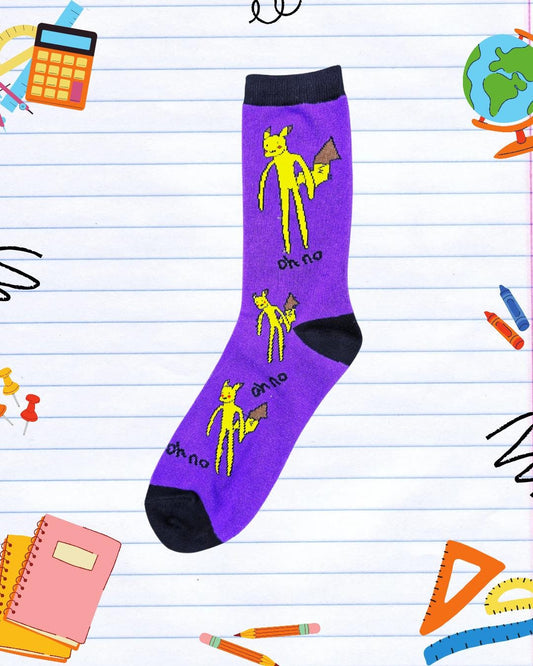 Novelty Video Game Oh No Electric Friend Socks: Funny Unisex Socks