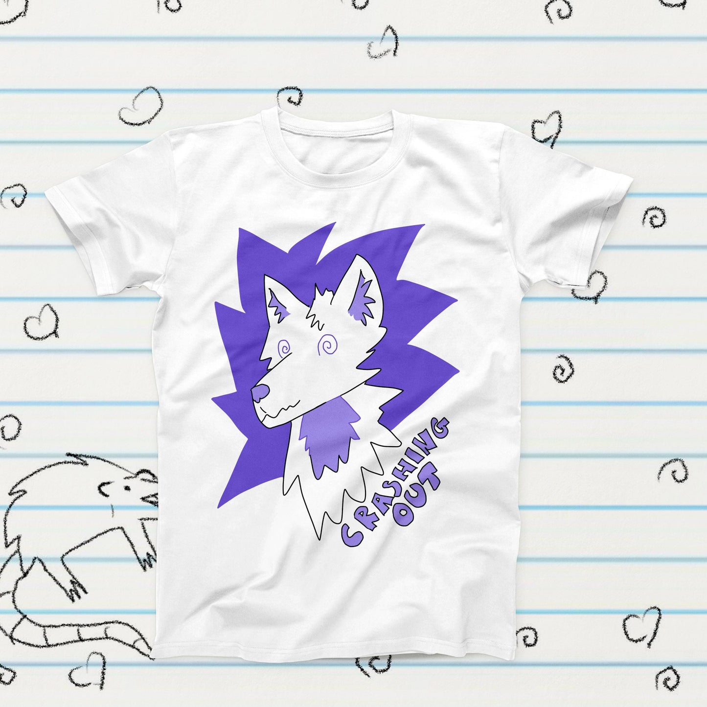 Crashing Out Wolf T-Shirt, Funny Meme Graphic Tee