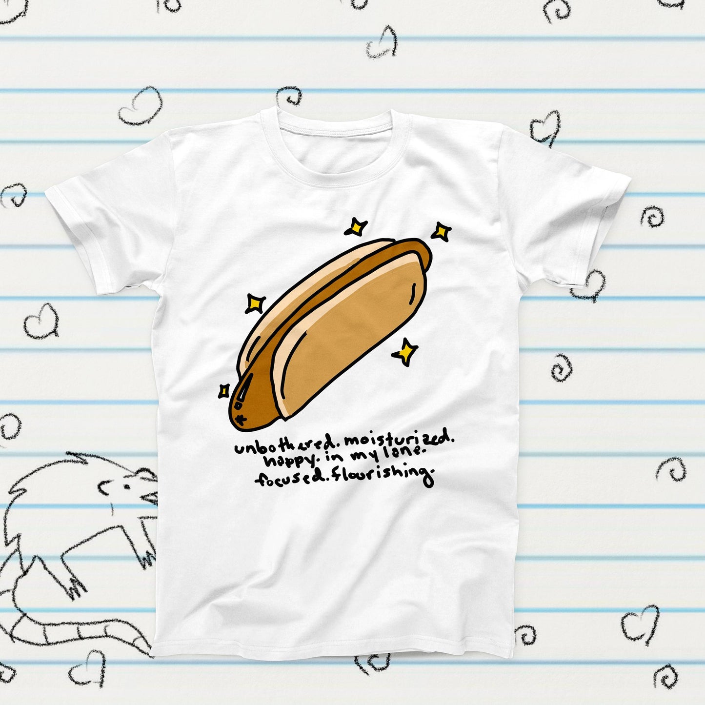 In My Lane Hot Dog Graphic T-Shirt, Motivational Meme Merch